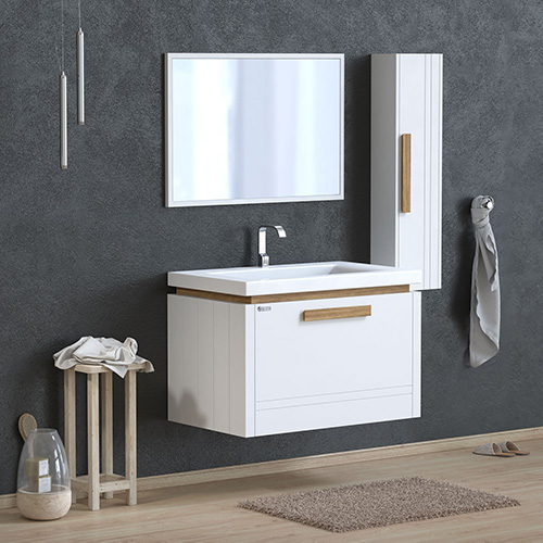 Wood and PVC vanity cabinet model D-8001